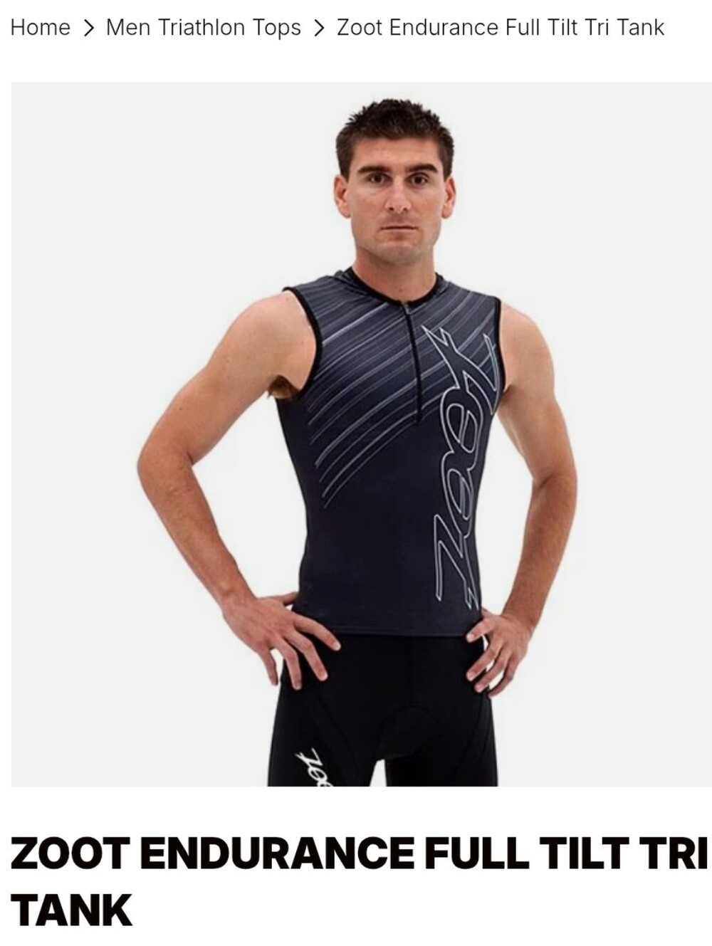 Zoot Endurance Full Tilt Tri Tank Men's Small